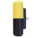 Carregador portátil em forma de cápsula amarelo da Hesxuno, compacto e leve para recarga rápida de dispositivos.