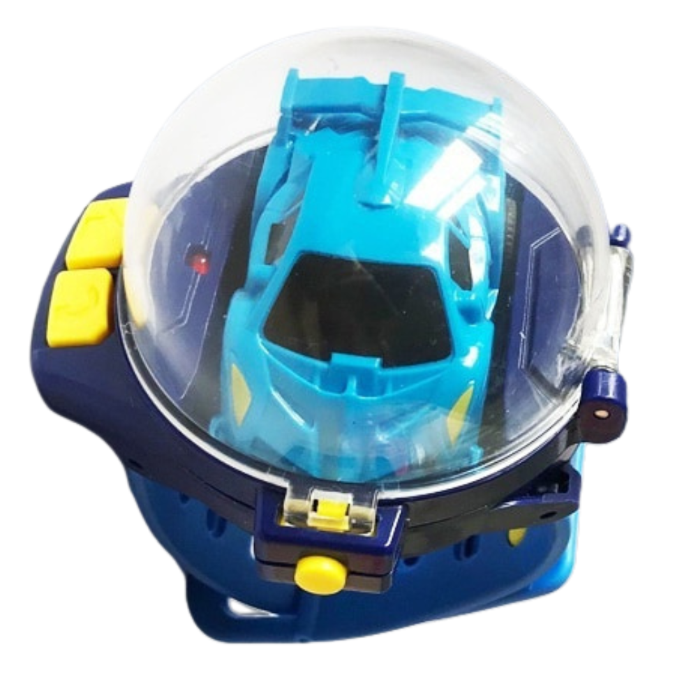 Relógio de carro de brinquedo recarregável Apmemiss, veículo de jogo em azul com detalhes visíveis na imagem.
