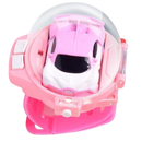 Relógio de carro de brinquedo recarregável Apmemiss, veículo de jogo em rosa com detalhes coloridos e controle remoto.