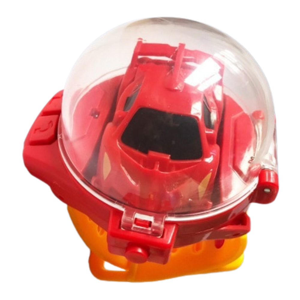Carro de controle remoto recarregável Apmemiss, veículo de jogo em estilo miniatura vermelho com detalhes.