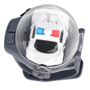 Relógio de carro de brinquedo recarregável da Apmemiss, veículo de jogo branco com design de carro em destaque.