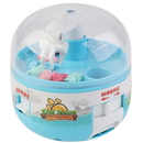 Mini máquina de pinces One Opening, brinquedo de atividade azul com detalhes coloridos para crianças.