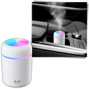 Um mini umidificador de ar portátil da marca Hqzy, com design leve e compacto para difusão de óleos essenciais.