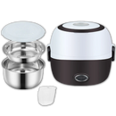 Mini panela elétrica Liveday preta de dois camadas, eletrodoméstico de cozinha compacto e prático para preparo de alimentos.