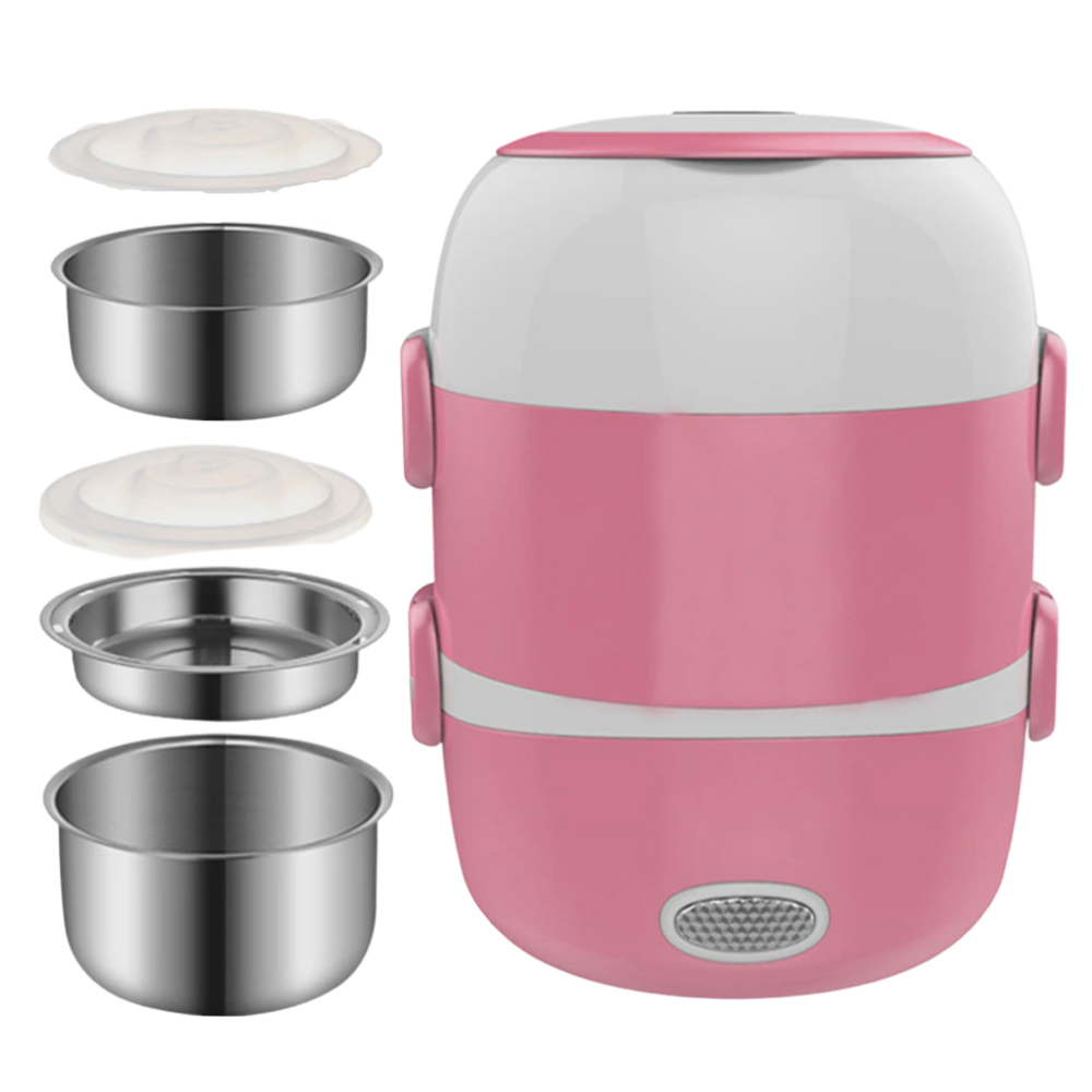 Mini fogão elétrico Liveday em rosa com três camadas, eletrodoméstico de cozinha compacto para preparo de alimentos.