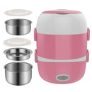 Mini fogão elétrico Liveday em rosa com três camadas, eletrodoméstico de cozinha compacto para preparo de alimentos.