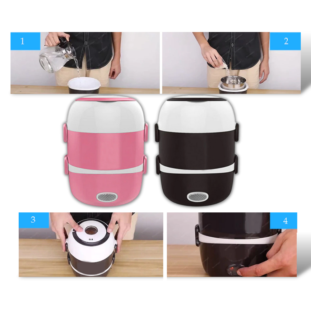 Panela elétrica mini Liveday, eletrodoméstico de cozinha portátil com tampa e controle de temperatura.