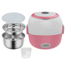 Mini cuiseur elétrico Liveday, eletrodoméstico de cozinha rosa com duas camadas, ideal para preparar alimentos de forma prática