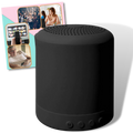 Mini alto-falante Bluetooth Worallymy, componente de áudio compacto com controle de volume e conexão sem fio.