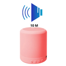 Mini alto-falante Bluetooth Worallymy portátil, componente de áudio compacto com botões de controle e conexão sem fio.