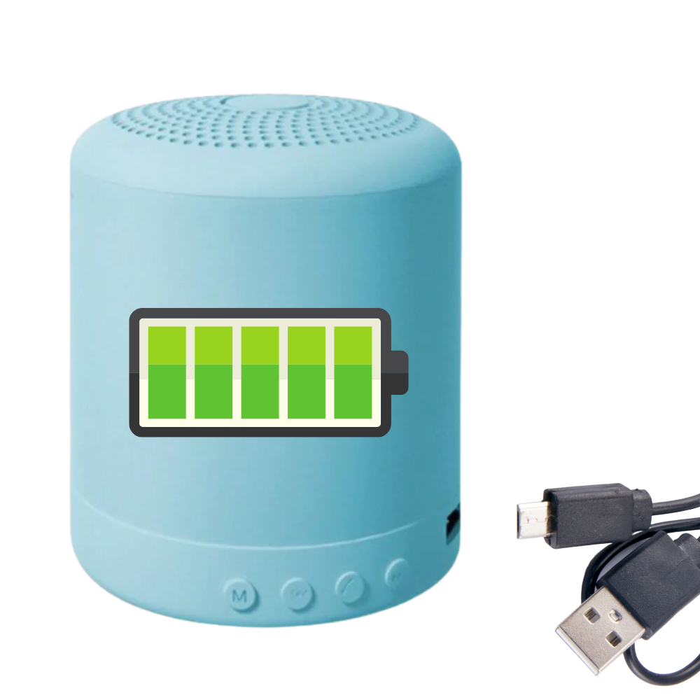 Mini alto-falante Bluetooth Worallymy com carga USB, componentes de áudio portátil, som compacto e de alta qualidade.