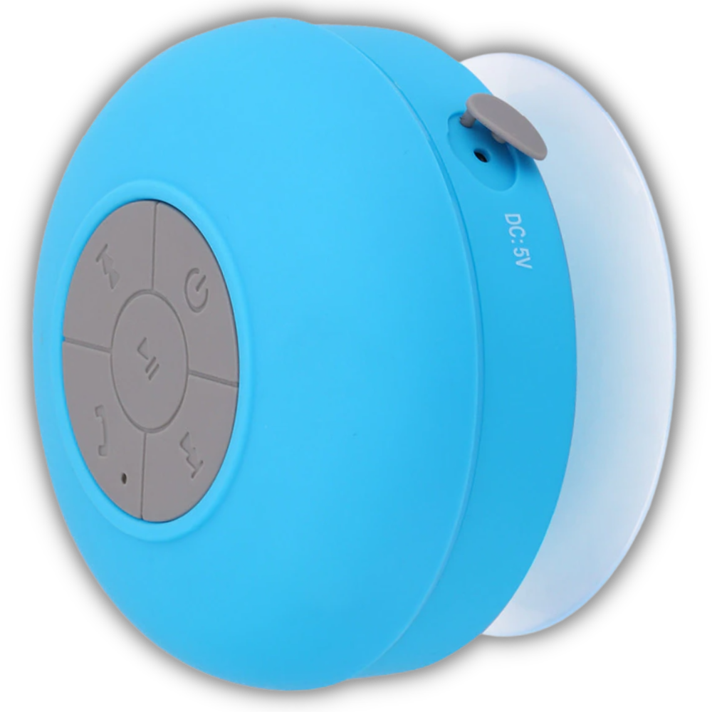 Mini alto-falante Bluetooth à prova d'água Neego, componente de áudio portátil com acabamento azul.