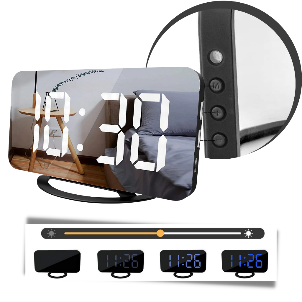 Relógio despertador digital multifuncional Lianwany com visor claro e fácil de usar, ideal para quartos e escritórios.