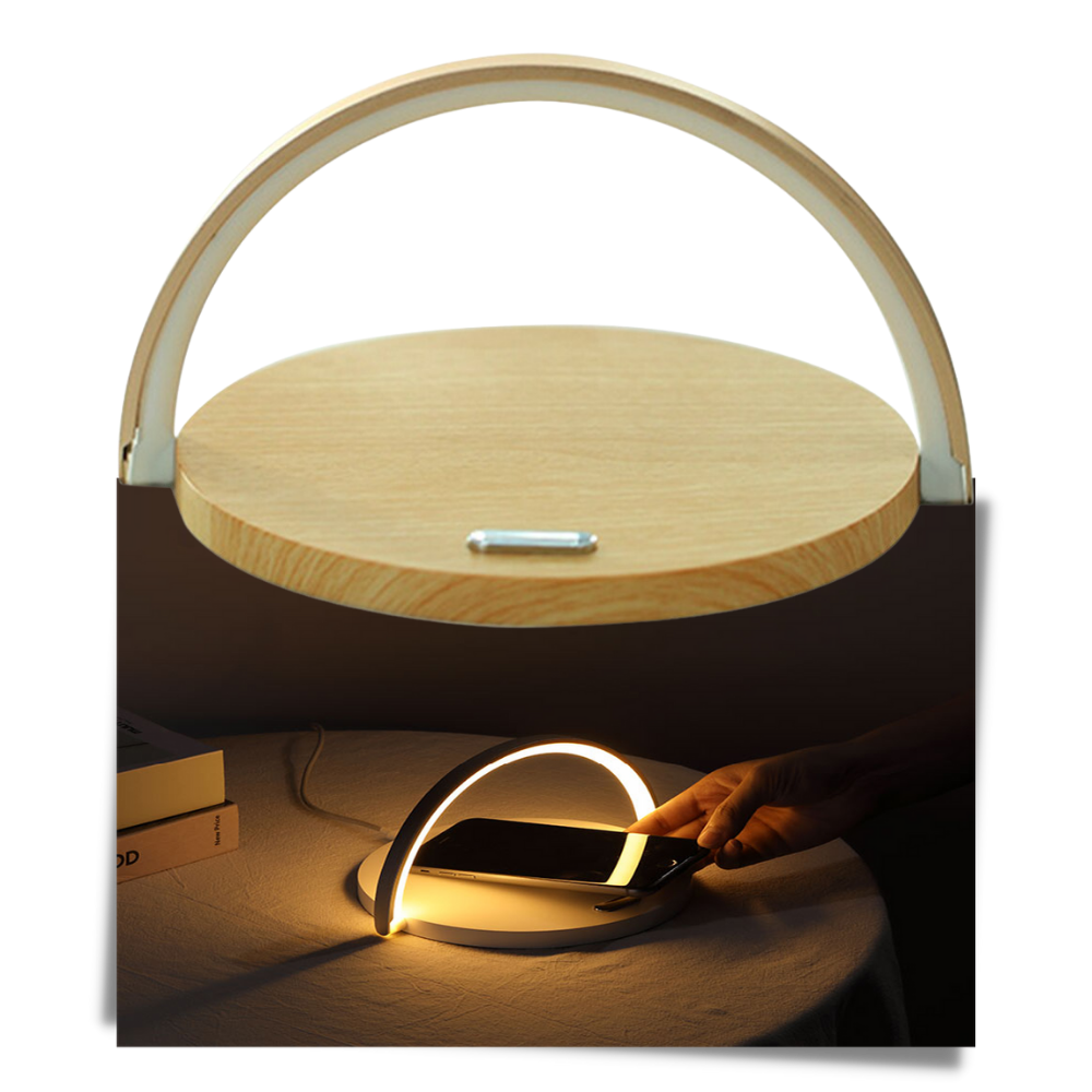 Lâmpada de mesa com carregador de telefone sem fio Vikudaty, funcional e fácil de usar, com iluminação ajustável e suporte para celular