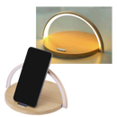 Lâmpada de mesa Vikudaty com carregador de telefone sem fio e porta USB, design multifuncional e moderno para escritório.