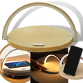 Lâmpada de mesa Vikudaty 3 em 1 com carregador de telefone sem fio e porta USB para iluminação e carga.