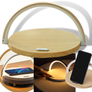 Lâmpada de mesa Vikudaty 3 em 1 com carregador de telefone sem fio e porta USB para iluminação e carga.