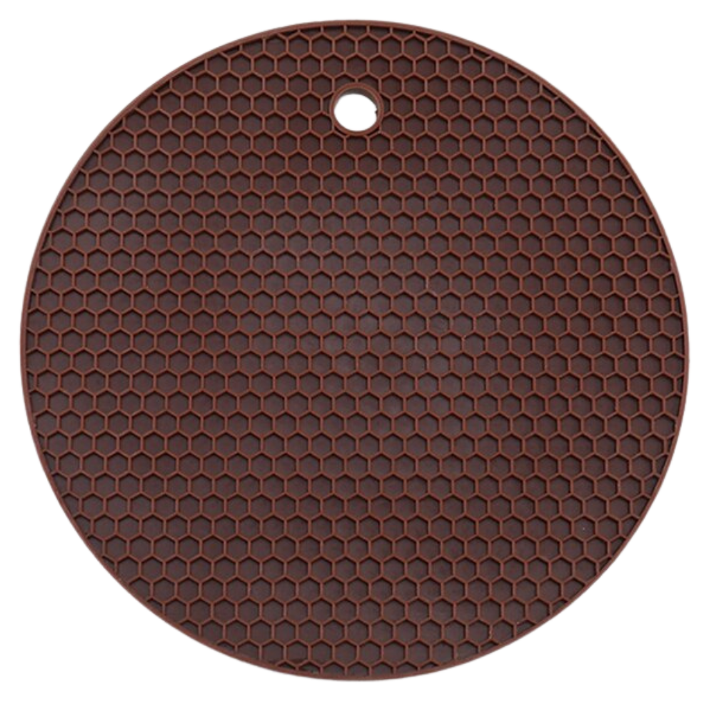 Sous-verre porte-pot de silicone Unattainy, resistente e flexível, ideal para proteger superfícies ao usar utensílios de cozinha.