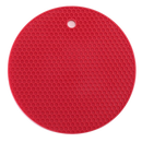 Sous-verre porte-pot em silicone vermelho da linha utensílios de cozinha Unattainy, resistente e ideal para proteger superfícies.