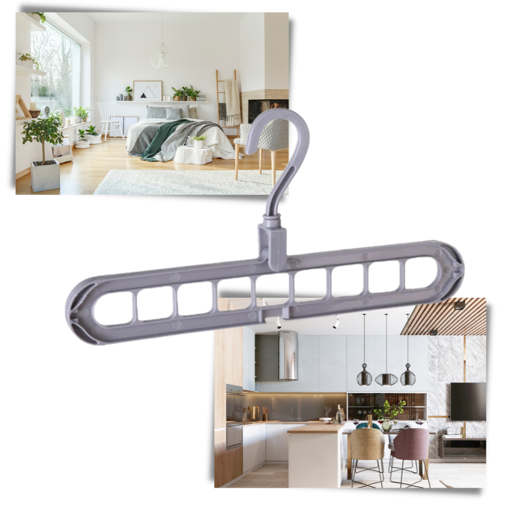 Conjunto de 2 cabides compactos Homyl para roupas, design multifuncional, ideal para otimizar espaço em lavanderia.