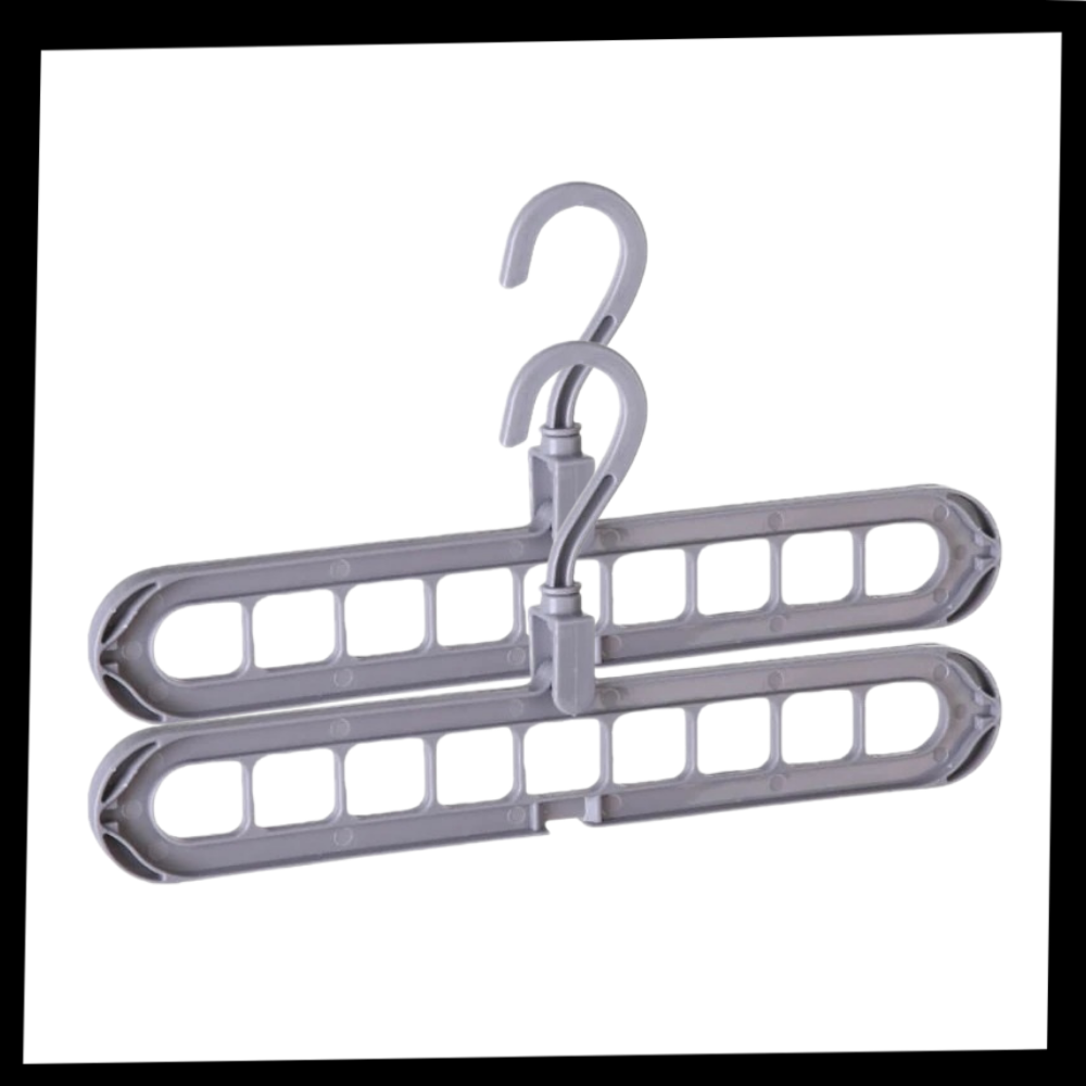 Conjunto de 2 cabides compactos Homyl para organização de roupas, feitos de plástico resistente para economia de espaço.