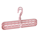 Conjunto de 2 cabides compactos Homyl para roupas, feitos de plástico rosa, otimizados para economia de espaço na lavanderia.
