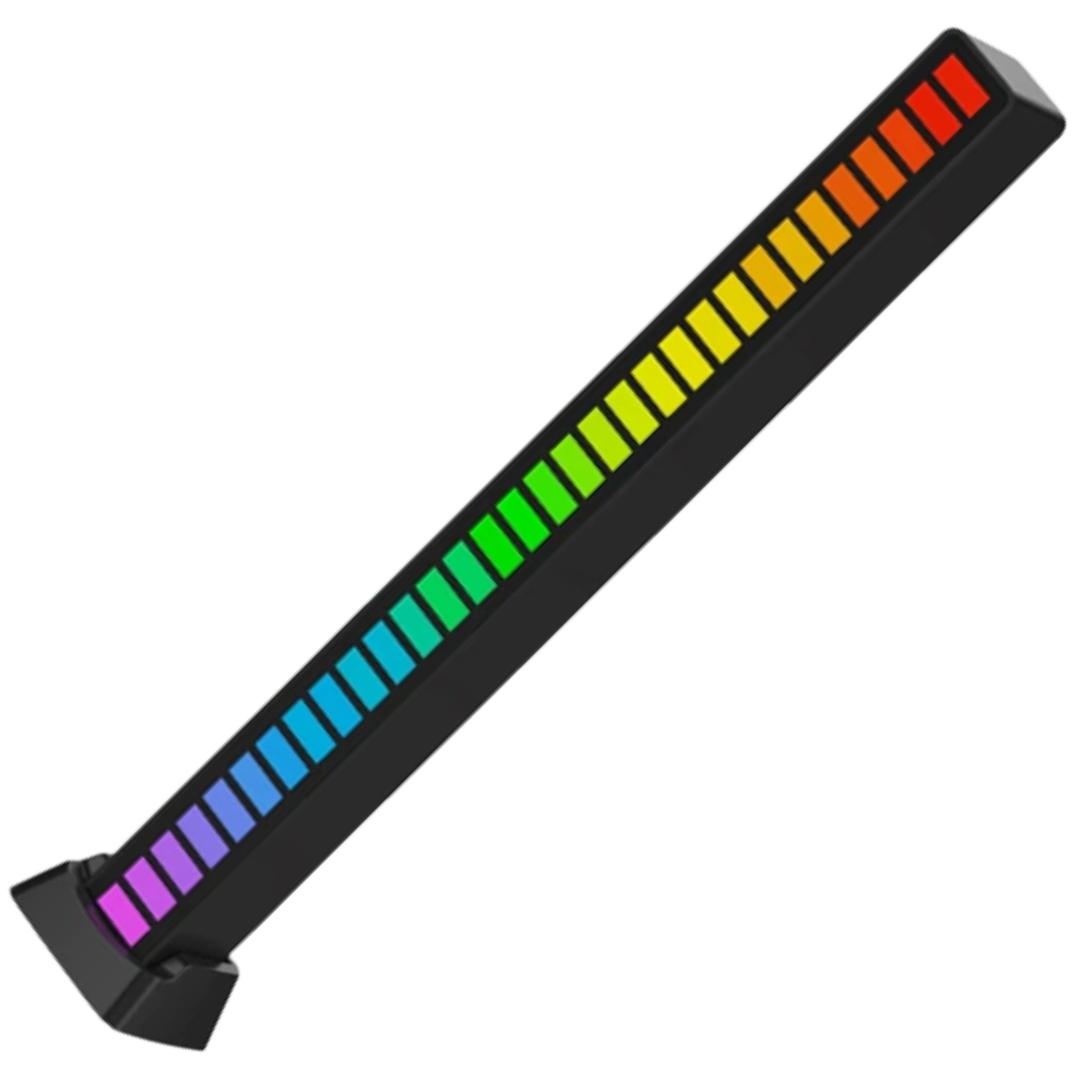 Luminária de LED musical de ambientação Yzhm, luz colorida e design elegante, ideal para criar atmosfera relaxante.