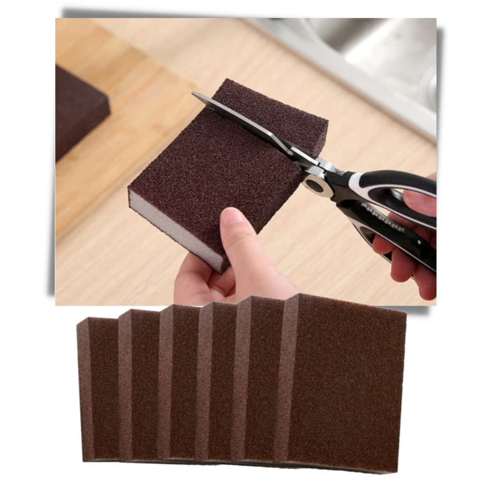 Esponja mágica Luckstar para limpeza doméstica, tamanho ajustável, ideal para remover sujeira de diversas superfícies.