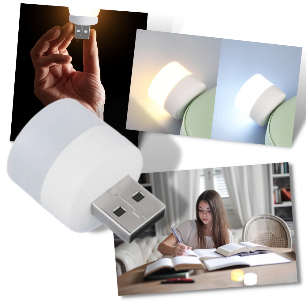 Lâmpada LED USB Mini da Megawheels, com luz ajustável e design compacto, ideal para iluminação portátil e uso em computadores.