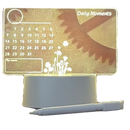 Quadro de aviso LED Aevxkhi com caneta para escrita e desenho, com calendário eletrônico visível na imagem.