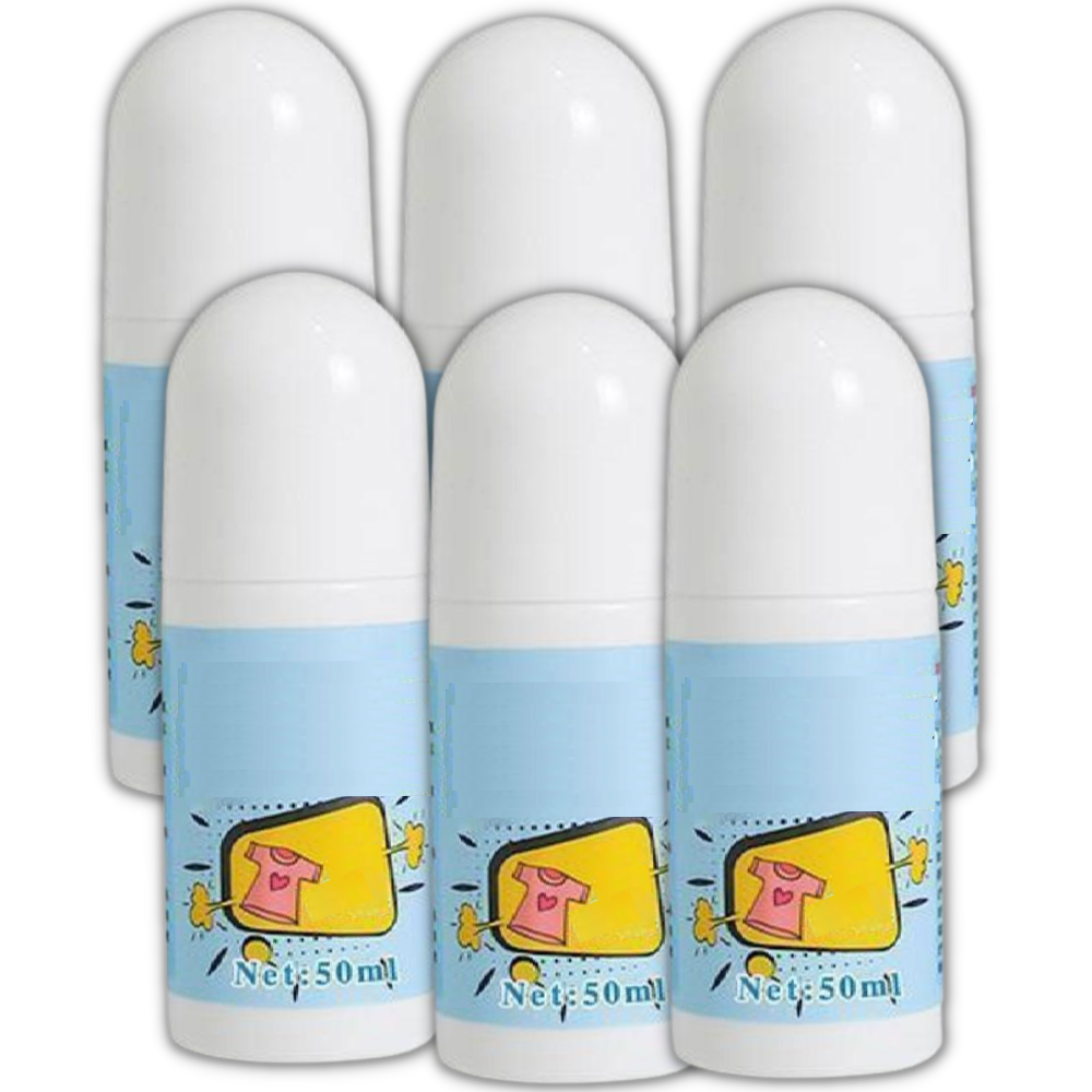 Conjunto de 6 produtos de branqueamento Wolfast para remoção de manchas difíceis em tecidos de lavanderia.