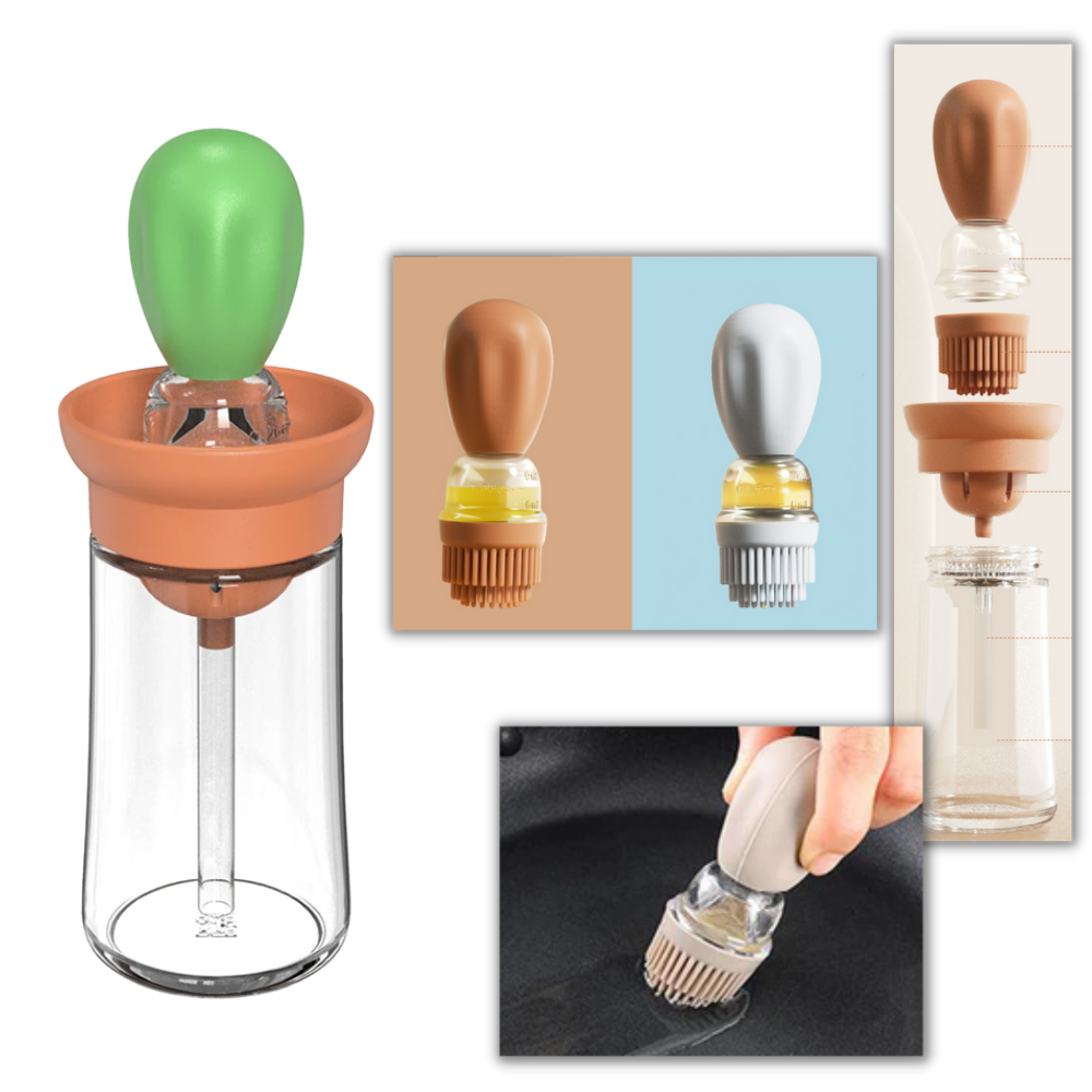 Frasqueira de vidro com pincel para óleo, utensílio de cozinha Skycarper, ideal para temperar e cozinhar alimentos com facilidade