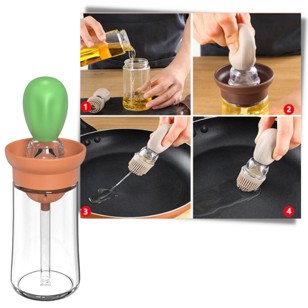 Borrifador de óleo em vidro com pincel da Skycarper, utensílio de cozinha para temperar e cozinhar com facilidade