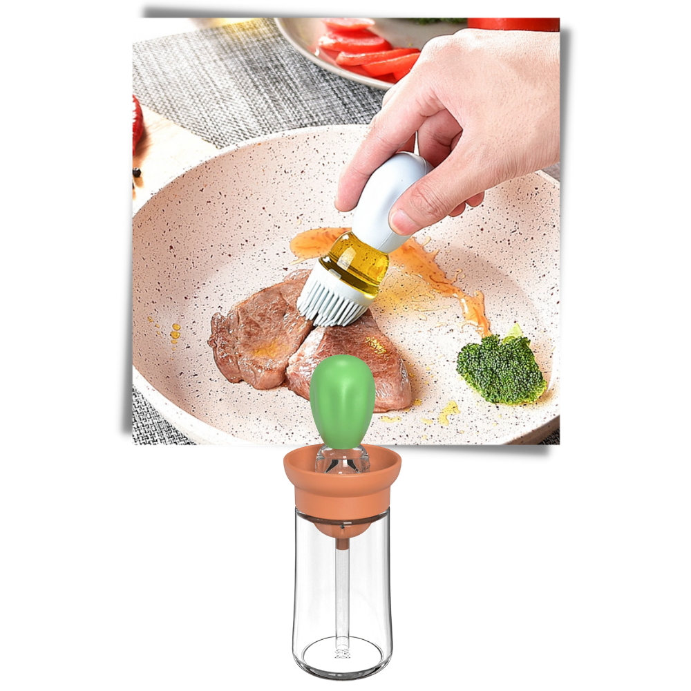 Garrafas de vidro para óleo com pincel da Skycarper, utensílio de cozinha para temperar e decorar alimentos com facilidade.