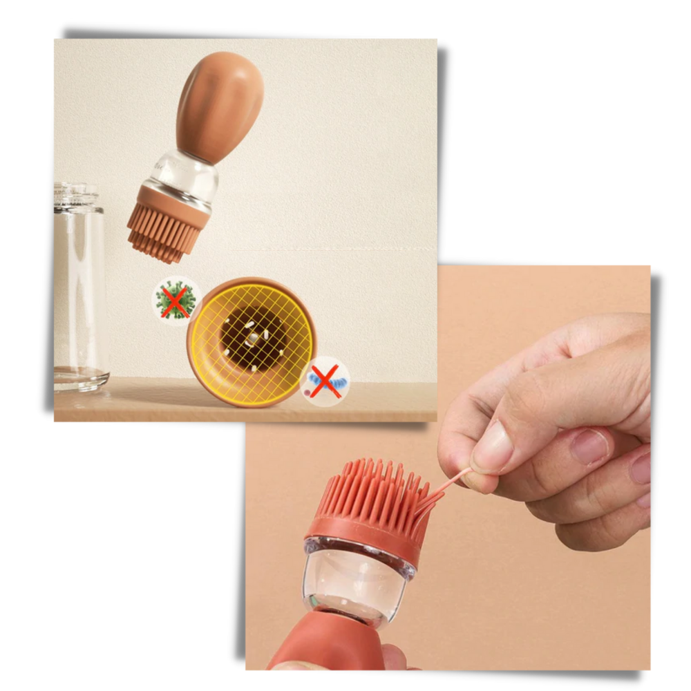 Frasco de vidro para óleo com pincel da Skycarper, utensílio de cozinha para temperar e decorar alimentos.