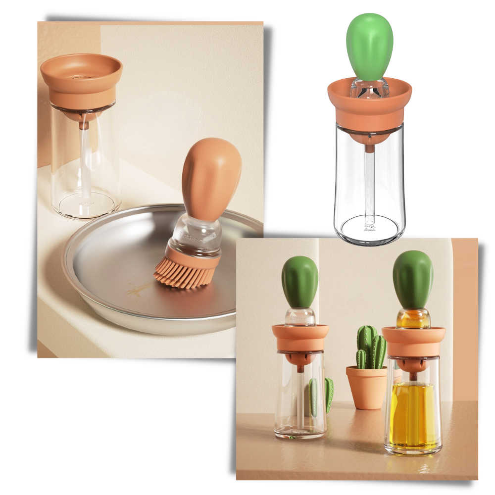 Borrifador de óleo em vidro com pincel para cozinha, utensílio da Skycarper para temperar e cozinhar alimentos.