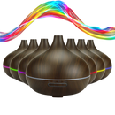 Difusor de óleos essenciais e umidificador Dengmore com luzes LED coloridas e design compacto para ambientes.