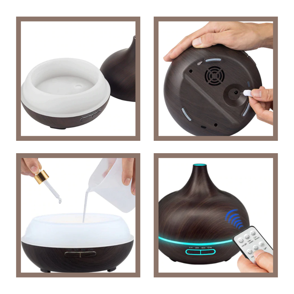 Diffuseur de óleos essenciais Dengmore, acessório para umidificador com design simples e funcional em plástico branco.