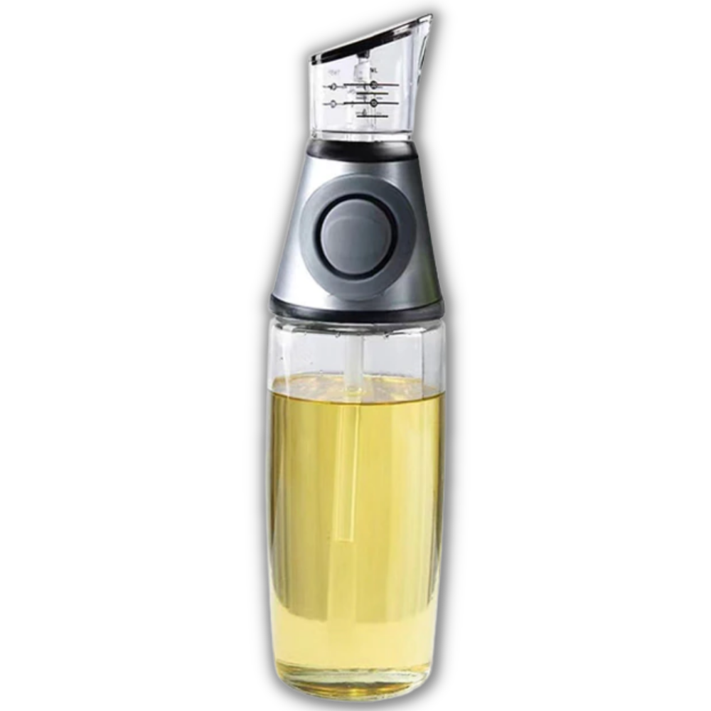 Dispenser de óleo de cozinha Citystores em prata com capacidade de 500ml, utensílio prático para temperar alimentos.