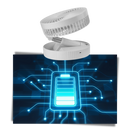 Ventilador USB portátil e dobrável da Zoo Med Laboratories, com movimento oscilante e longa duração de funcionamento.