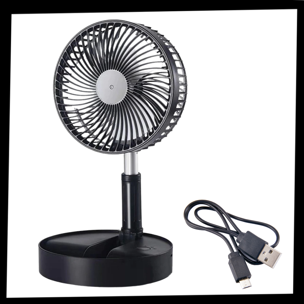 Ventilador USB portátil e dobrável da Zoo Med Laboratories, com hélice oscilante para resfriamento eficiente.