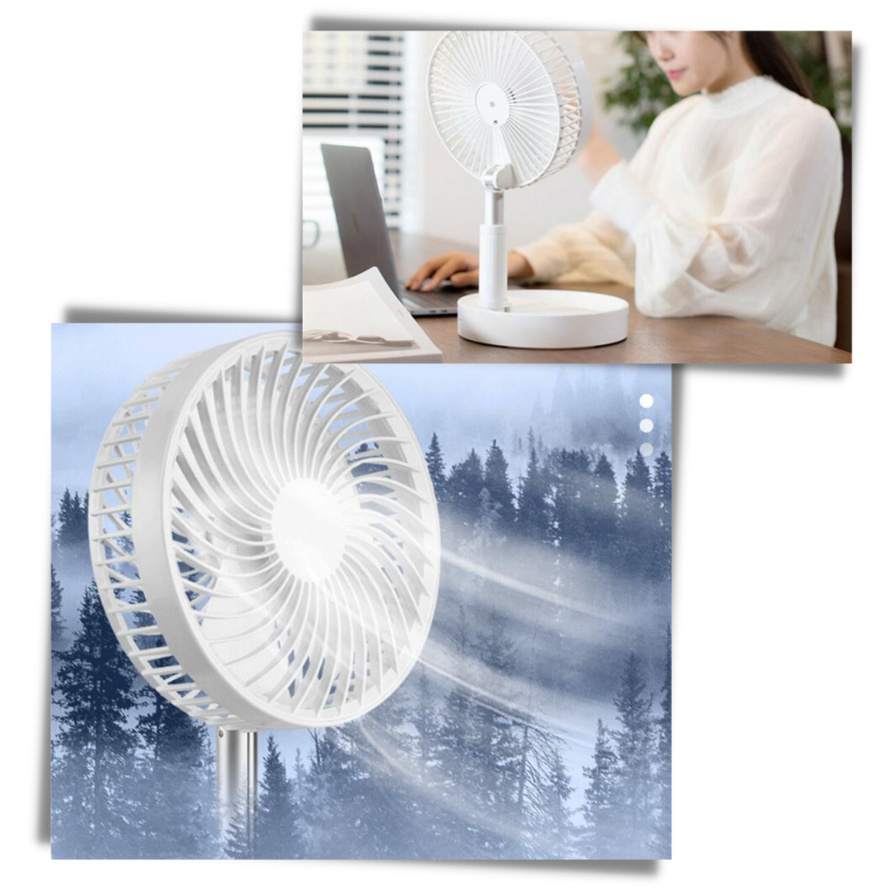 Ventilador USB portátil e dobrável da Zoo Med Laboratories, oscilante, ideal para eliminar calor em ambientes pequenos.