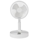 Ventilador USB portátil e dobrável da Zoo Med Laboratories, branco, com funcionamento oscilante para resfriamento e ventilação.