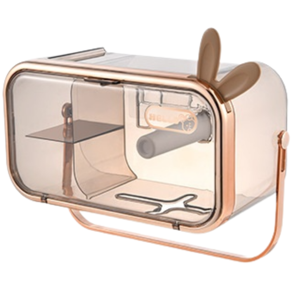 Suporte de papel higiênico multifuncional Baoblaze com design de coelho dourado para utensílios de cozinha elegante.