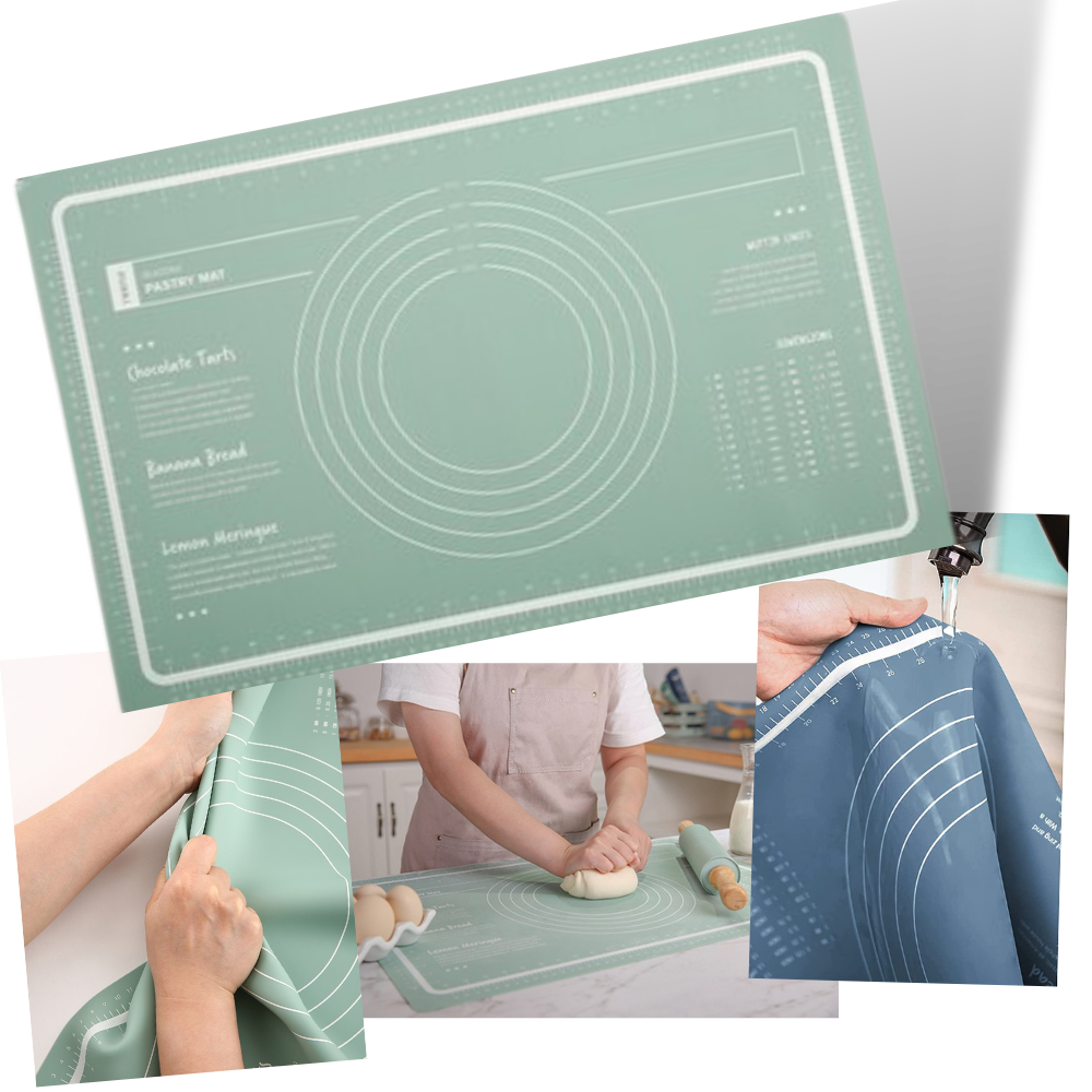 Tapete de silicone para assados e pâtisserie Geweyeeli, tamanho extra-large, ideal para preparar e assar alimentos de forma prática.