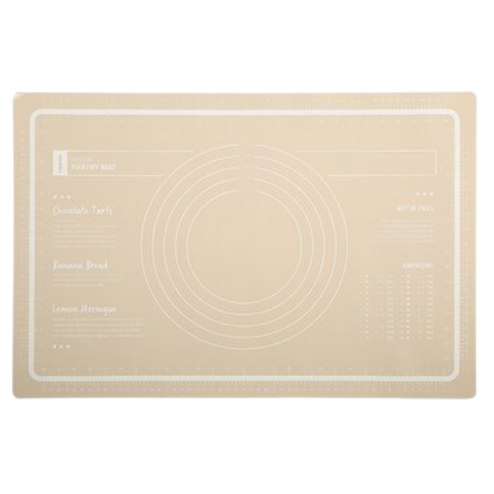 Tapete de silicone para assados e pâtisserie da Geweyeeli, extra-grande, na cor bege, ideal para fornos e preparação de alimentos