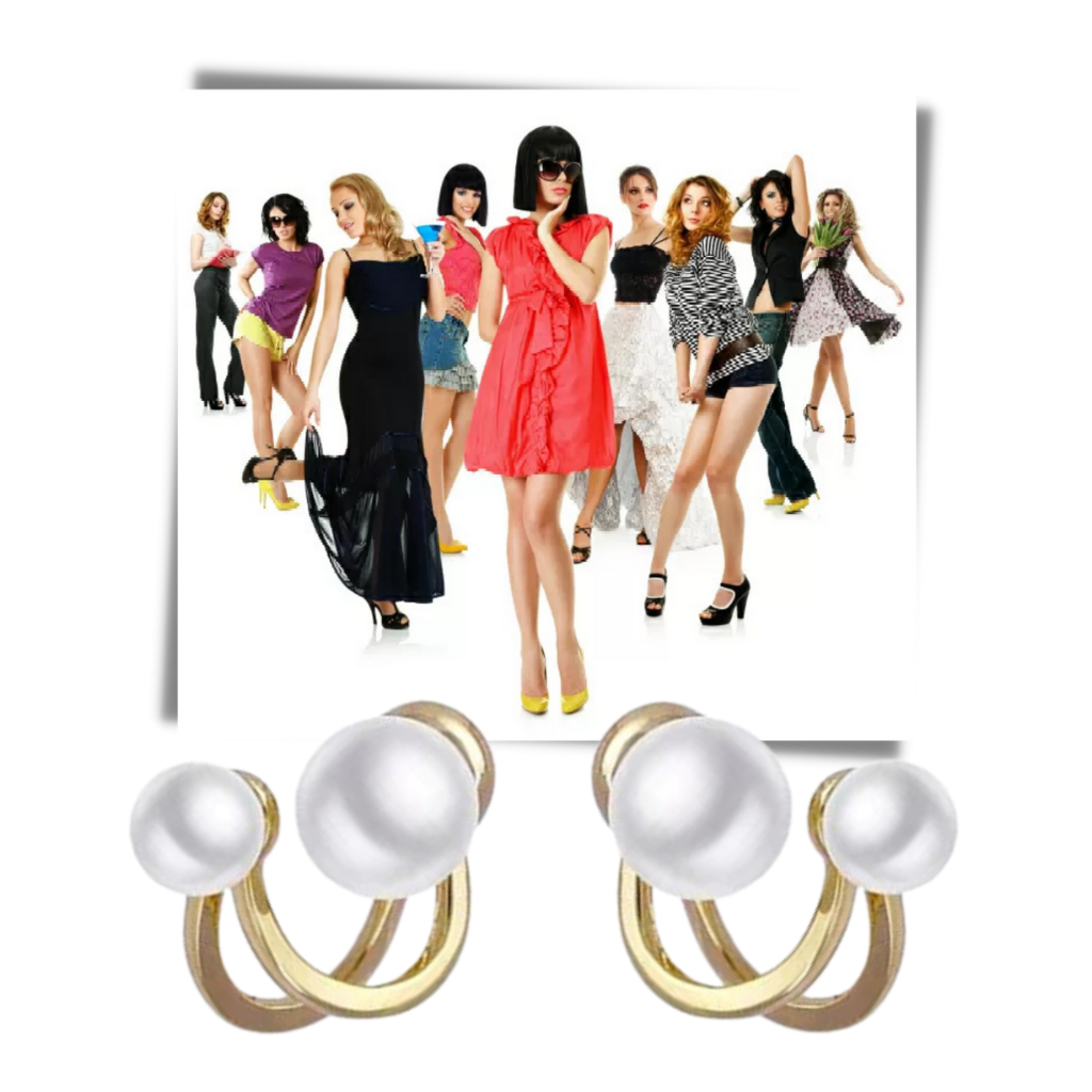 Brincos de argola vintage com pingentes de pérolas, feitos pela Brave Star Gifts, detalhes de pérolas e design versátil.