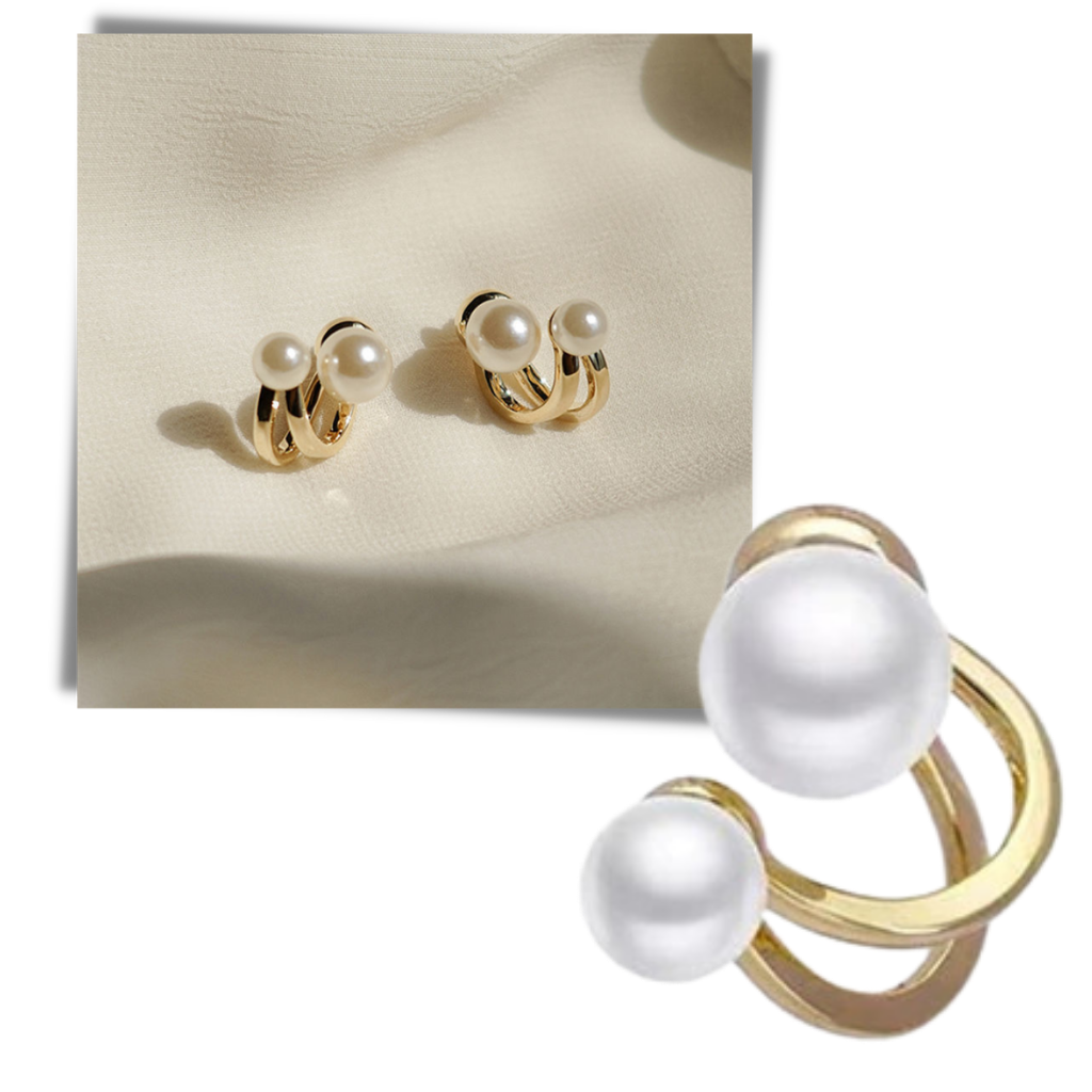 Brincos de argolas vintage com pendentes de pérolas, estilo clássico, marca Brave Star Gifts, detalhes elegantes e delicados