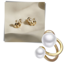 Brincos de argolas vintage com pendentes de pérolas, estilo clássico, marca Brave Star Gifts, detalhes elegantes e delicados