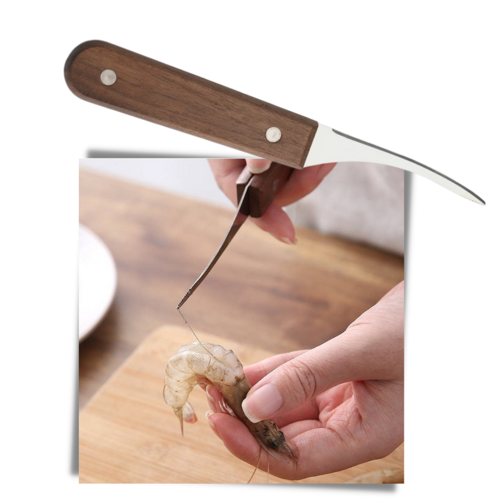 Faca decortiqueira de camarão em aço inox da marca Simday, utensílio de cozinha para remover cascas de frutos do mar